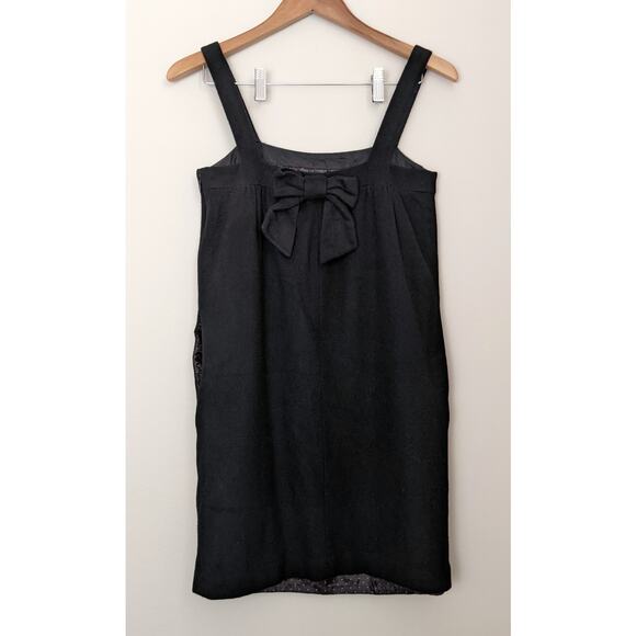 J. CREW Cameron Black Wool Cashmere Sleeveless Mini Shift Sack Dress Size 2 - Picture 4 of 8